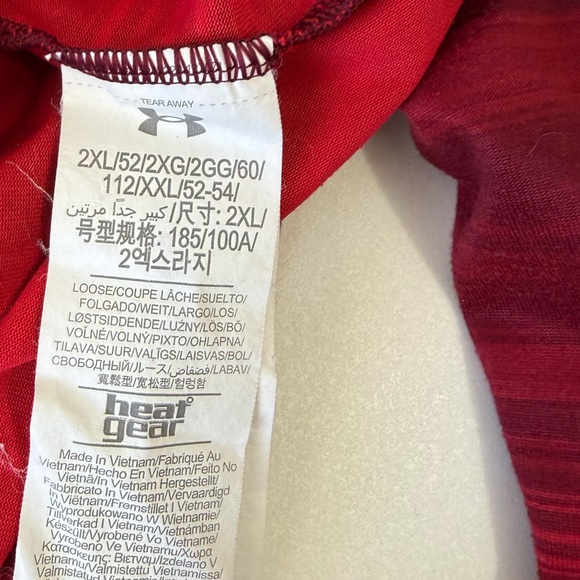 Under Armour Tech Heatgear 1/4 Zip Pullover Red Gray Size 2XL - Picture 8 of 10